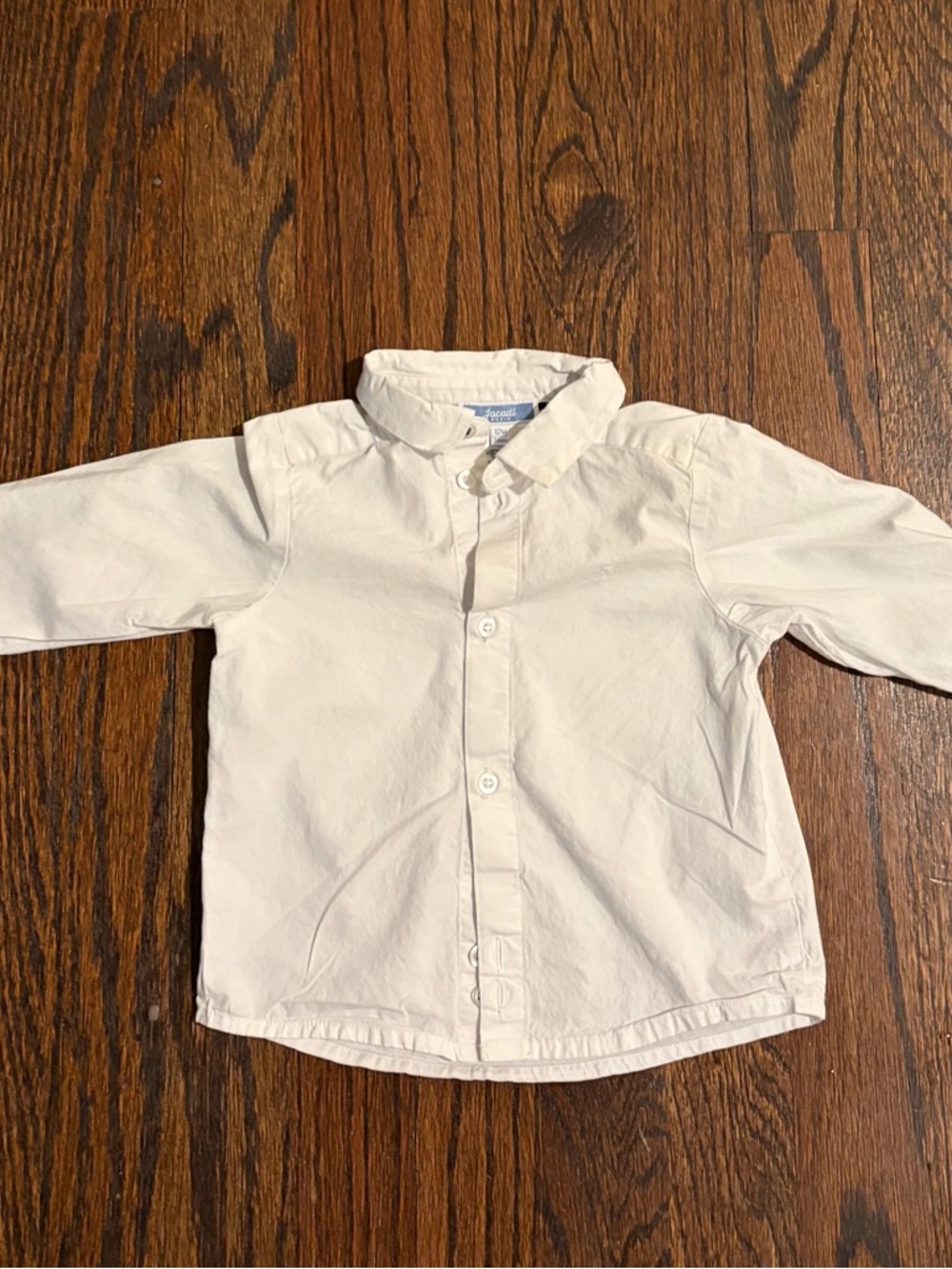 Jacadi White Long-Sleeve Button-Down Shirt 12 months